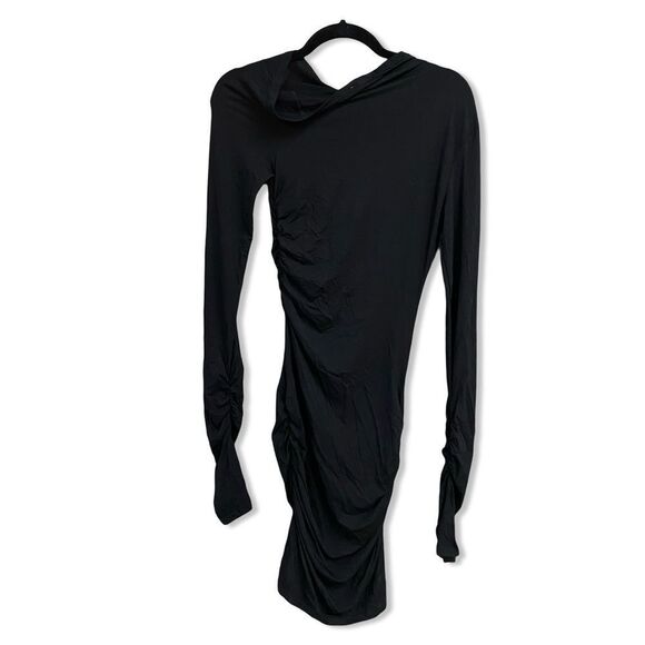 NWT SNDYS Nyah Dress Black knit mini soft asymmetrical Revolve S - Picture 5 of 7